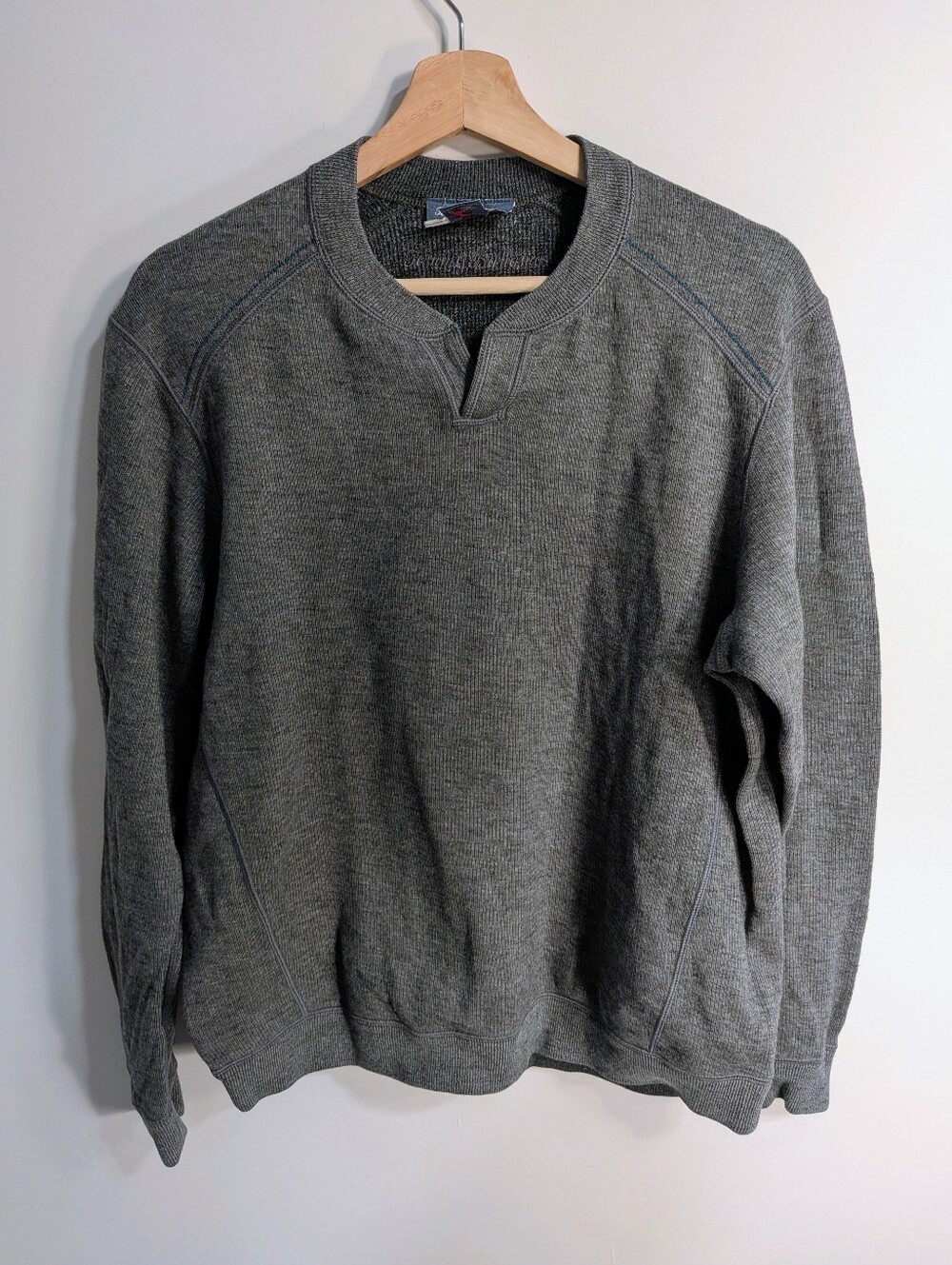 Tommy Bahama Reversible Sweater Men's Small Grey Cotton Tencel Crewneck